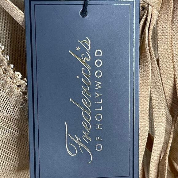 Frederick's of Hollywood Lola Lee Mesh Long Sleeve Sheer Teddy Latte M NWT‎ - Picture 7 of 10